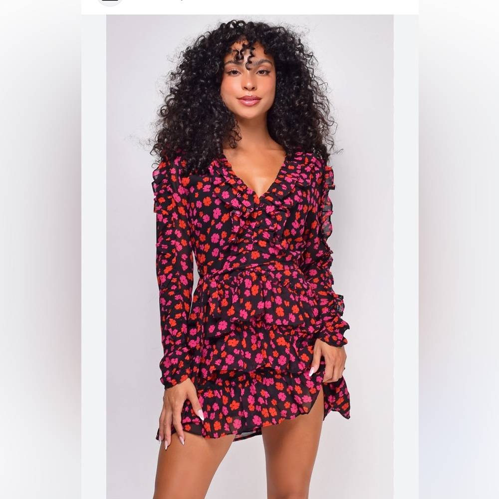 Dee Elly Ruffle Floral Mini Dress